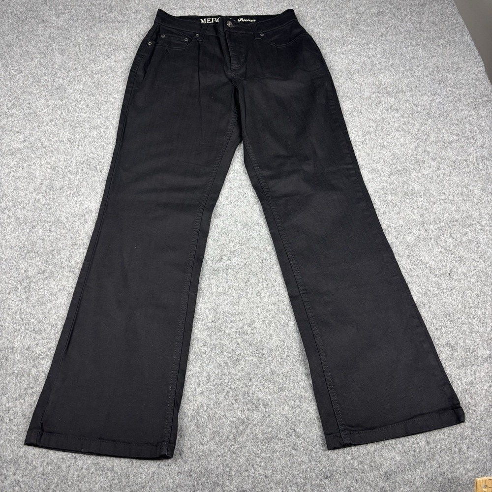 Merona Bootcut Pants Womens 6R Black‎ Stretch High Rise 5 Pocket Cotton Casual